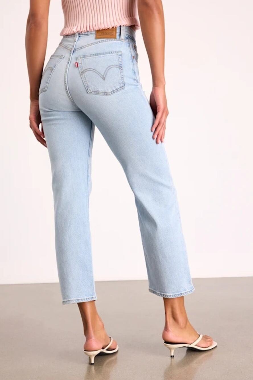 NWT Levi's Ribcage Light Blue Denim Straight Ankle Jeans 25 x 27